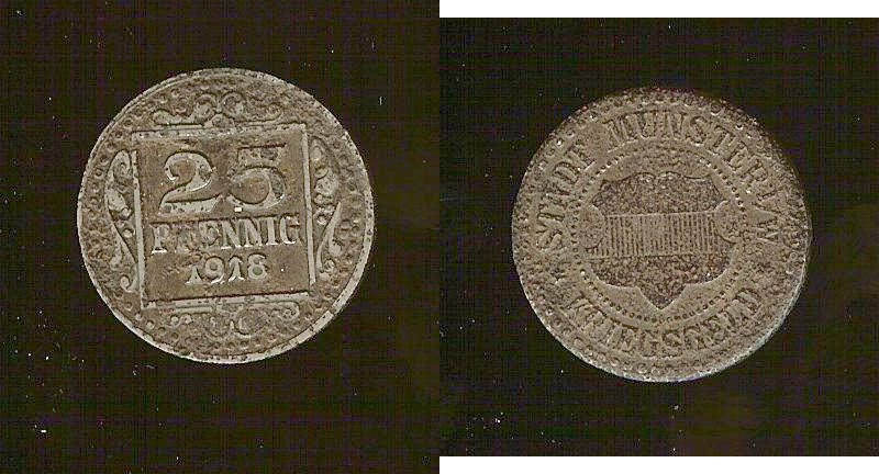 Germany Munster Notgeld 25 pfennig 1918 aVF